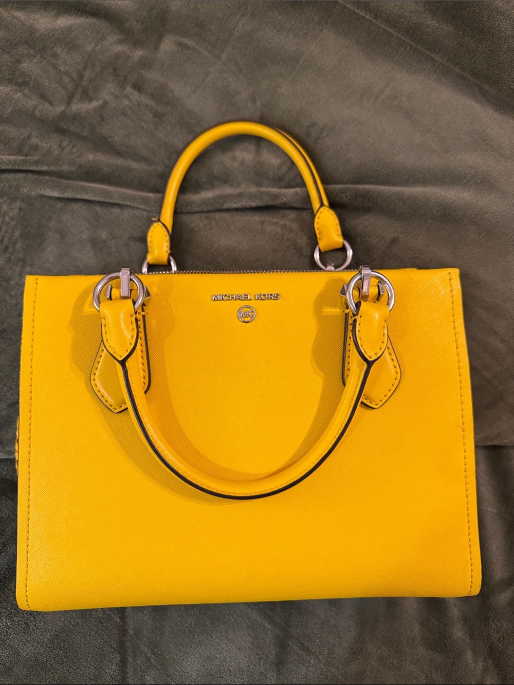 Michael Kors Yellow Saffiano Satchel